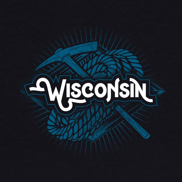 Wisconsin State Blue Graphic Design by jaybeebrands